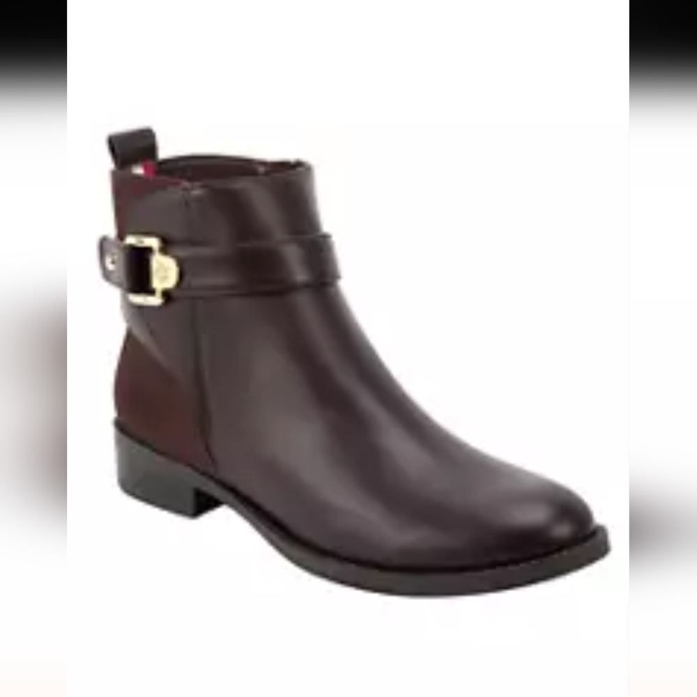 Tommy Hilfiger  Dark Brown Zip Booties Size 8 1/2M